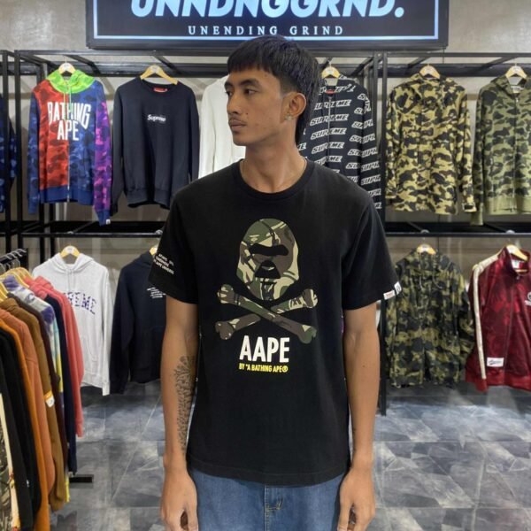 AAPE Cross Bone Camo Black Tee (Medium) - SOLD