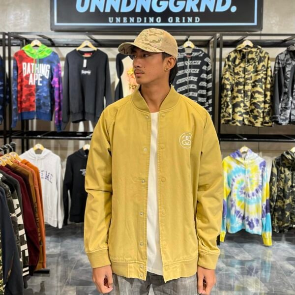 BRANDNEW STUSSY Khaki Varsity Jacket (XL)