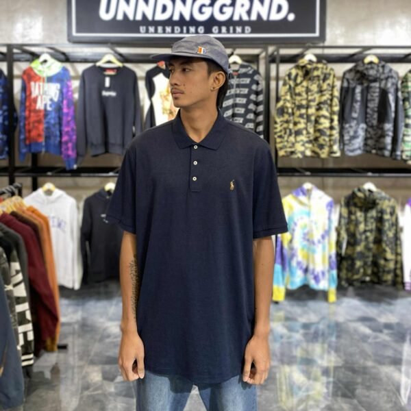 POLO Ralph Lauren Navy Blue Polo Shirt (XL) - SOLD