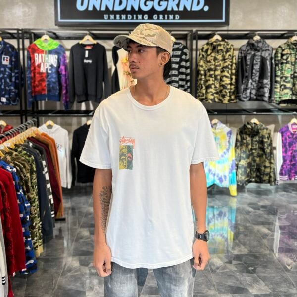 STUSSY Mask White Tee (Large)