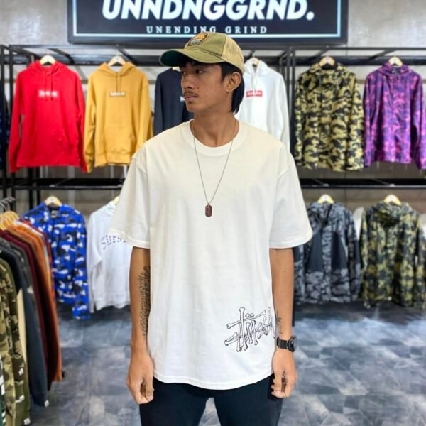 BRANDNEW STUSSY Bones Stock White Tee (XL) - SOLD