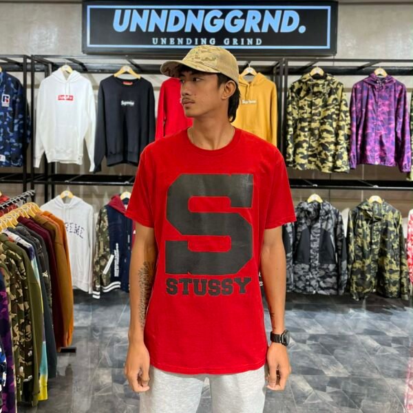 BRANDNEW STUSSY Big S Logo Red Tee (Large)