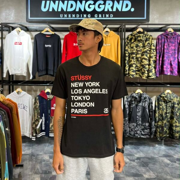 BRANDNEW STUSSY World Tour Black Tee (Medium) - SOLD