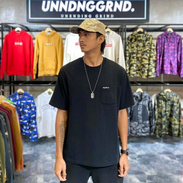 BRANDNEW SUPREME Black Pocket Tee (Medium) - SOLD