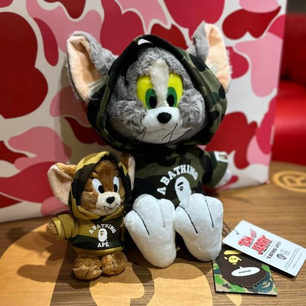 BRANDNEW BAPE Tom & Jerry 85th 1st Camo Hoodie Doll Set - SOLD