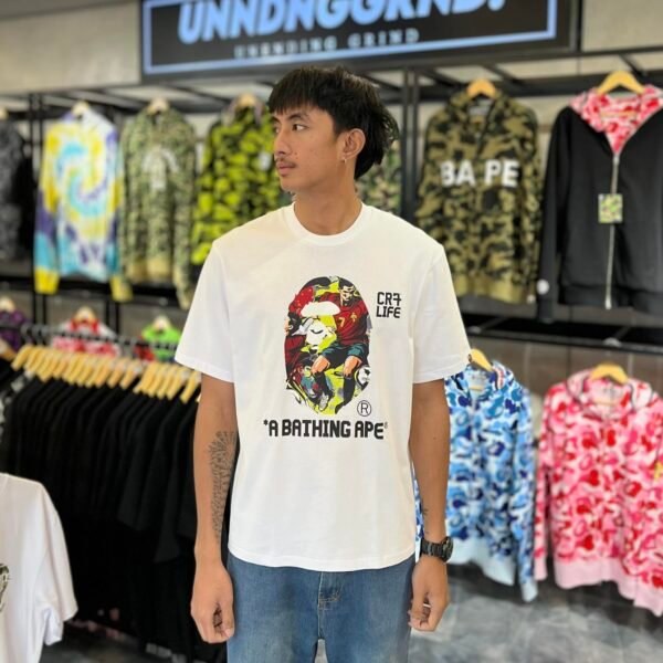 BRANDNEW BAPE x CR7 Life Relaxed Fit White Tee (Small)