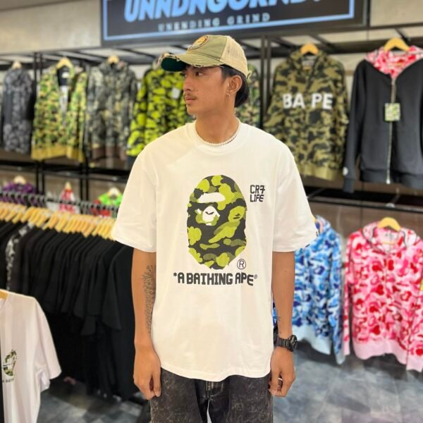 BRANDNEW BAPE x CR7 Life Camo Relaxed Fit White Tee (Large)