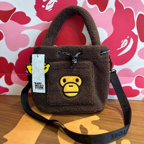 BRANDNEW BAPE Baby Milo Sherpa Fur Mini Cross Bag