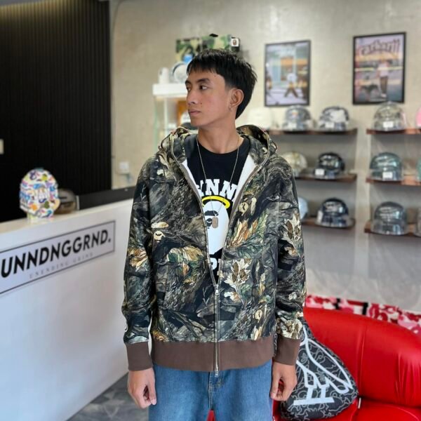 BRANDNEW BAPE Shark Tree Edge Camo Full Zip Hoodie (Large)