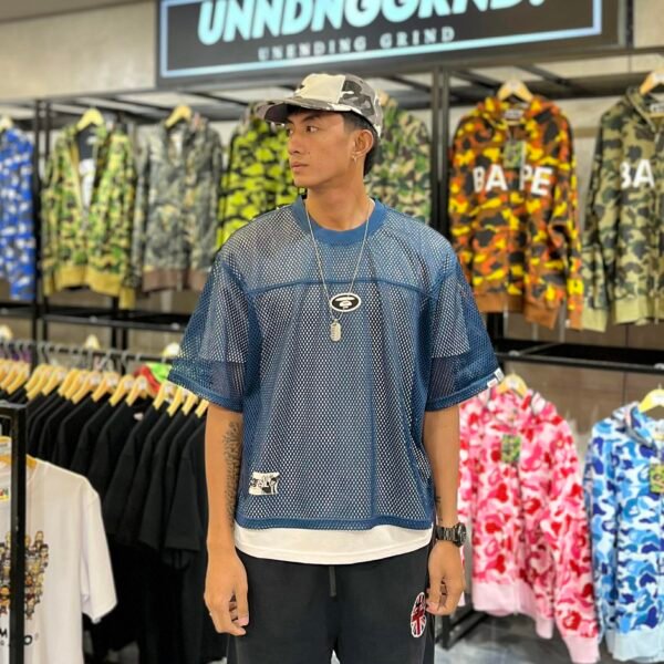 AAPE Mesh Cropped Blue Tee (XL)