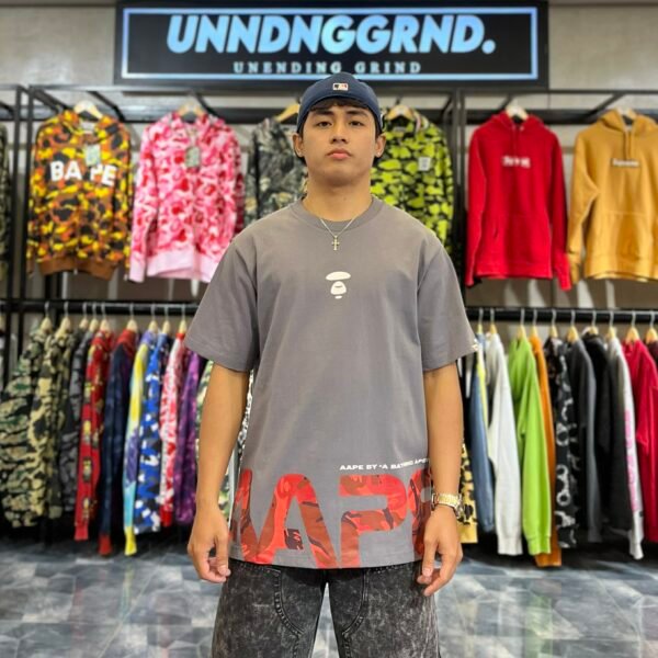 BRANDNEW AAPE Spell Gray Tee (Large)