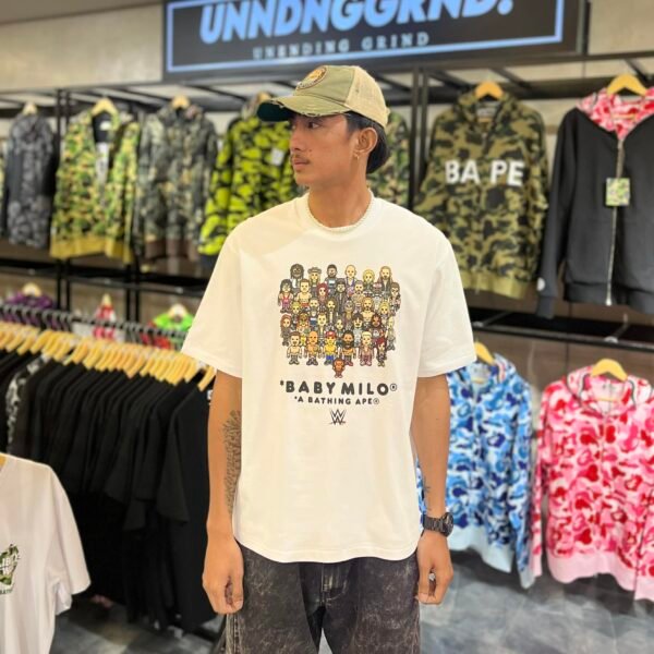 BRANDNEW BAPE x WWE Wrestlers Relaxed Fit White Tee (Medium)