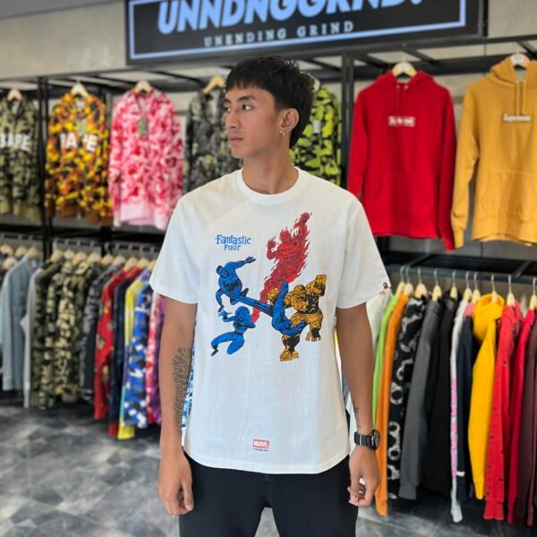 BRANDNEW BAPE x MARVEL F4 White Tee (Large)