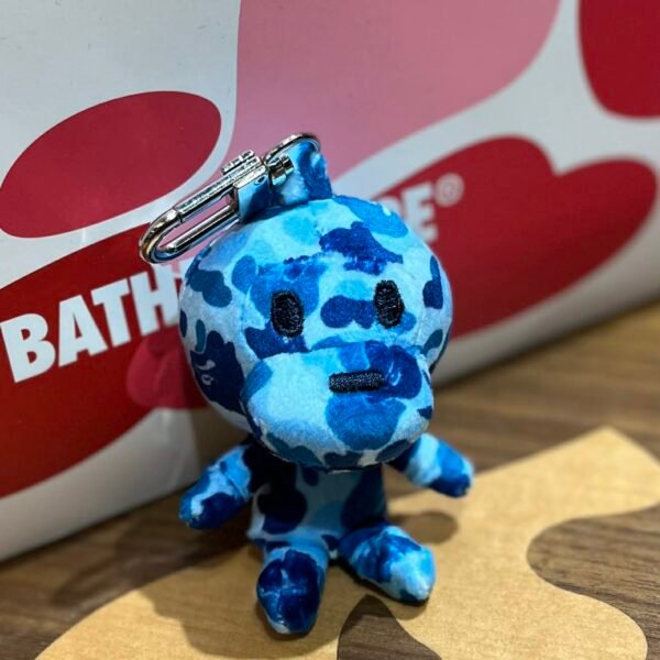 BRANDNEW BAPE Baby Milo ABC Blue Camo Plush Doll Keychain