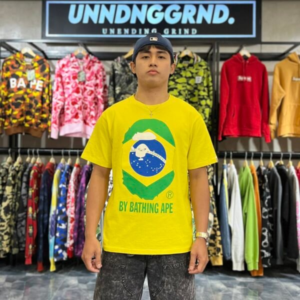 BAPE Brazil Big Head Yellow Tee (Medium)
