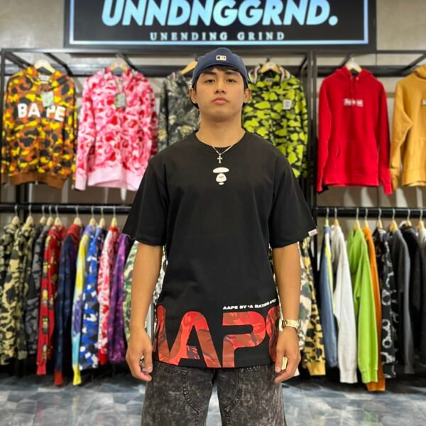 BRANDNEW AAPE Spell Black Tee (Medium)