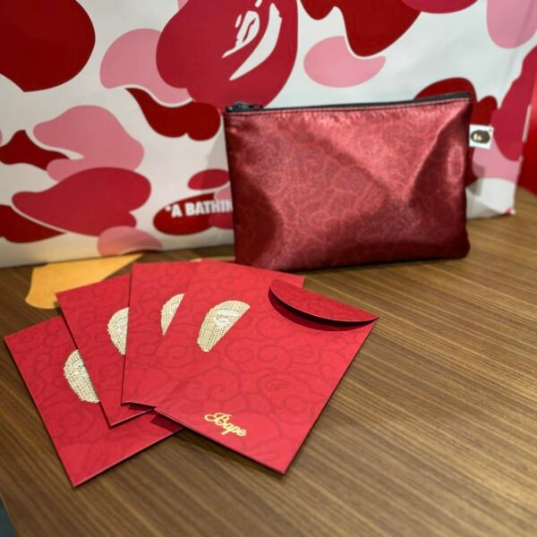 BRANDNEW BAPE Red "Angpao" Envelope & Pouch