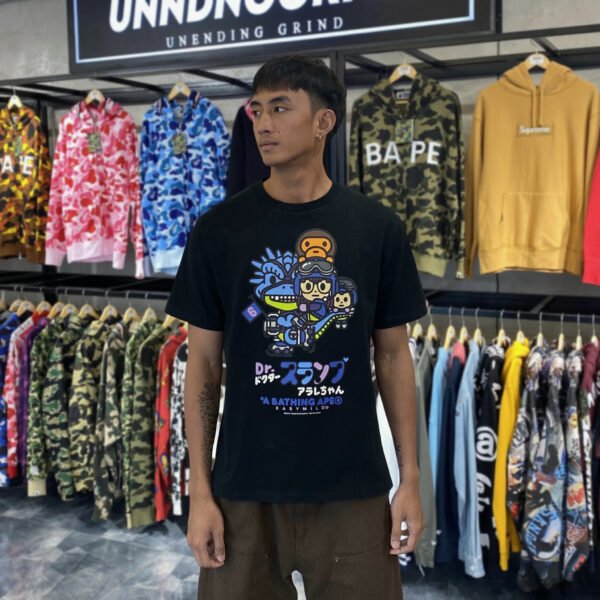 BAPE Baby Milo x Dr. Slump Black Tee