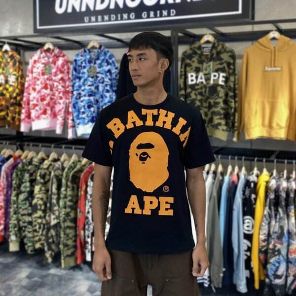 BAPE Massive College Logo Black Tee (Large) - SOLD