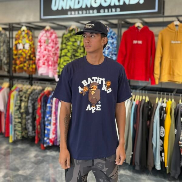 BRANDNEW BAPE Baby Milo Crack Head Navy Blue Tee (XL)