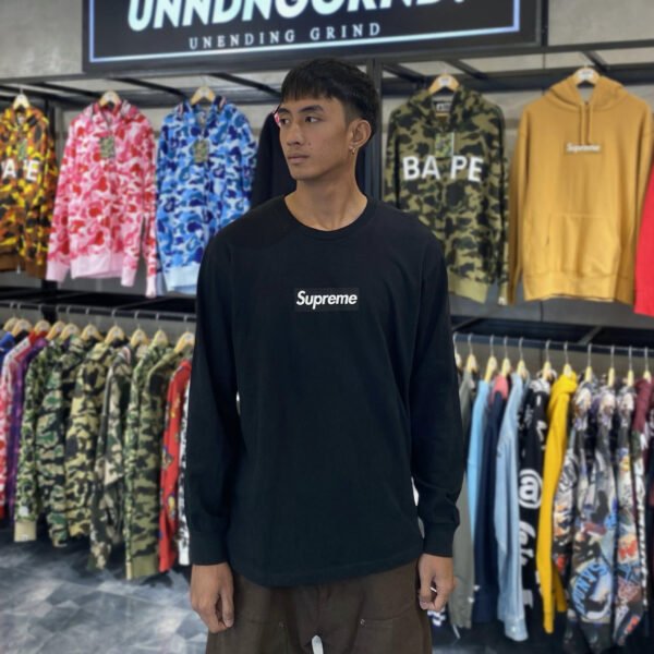 SUPREME Box Logo Black Long Sleeves (Large)