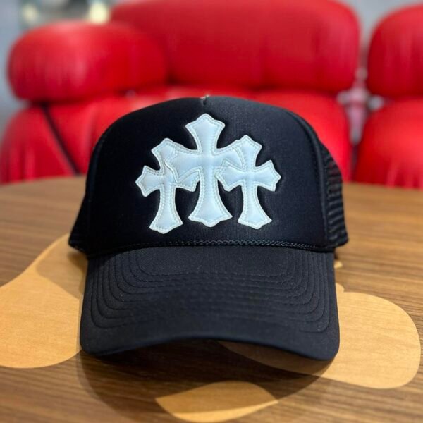 Chrome Hearts Triple Leather Cross Vintage Hat Black - SOLD