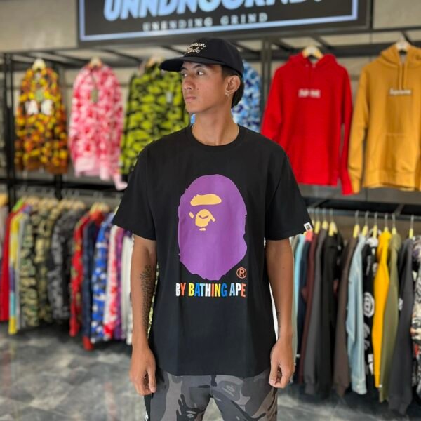 BRANDNEW BAPE Purple Big Head Black Tee (XL) - SOLD