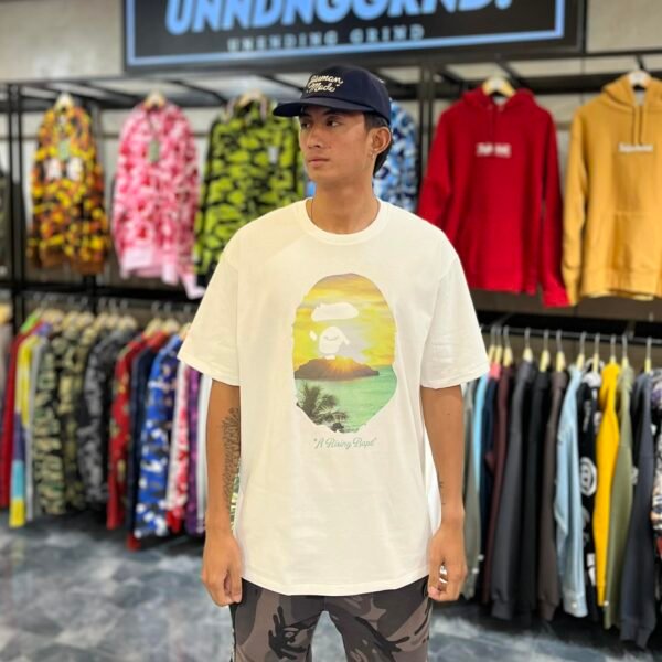 BRANDNEW BAPE Big Head Sun Set White Tee (2XL) - SOLD