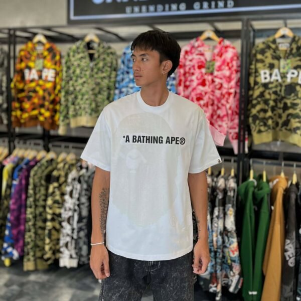 BRANDNEW BAPE Water Print Ape Head Relaxed Fit Tee (Medium)