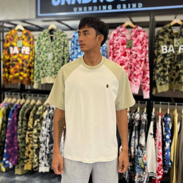 BRANDNEW BAPE One Point Raglan Ivory Relaxed Fit Tee (Medium) - SOLD