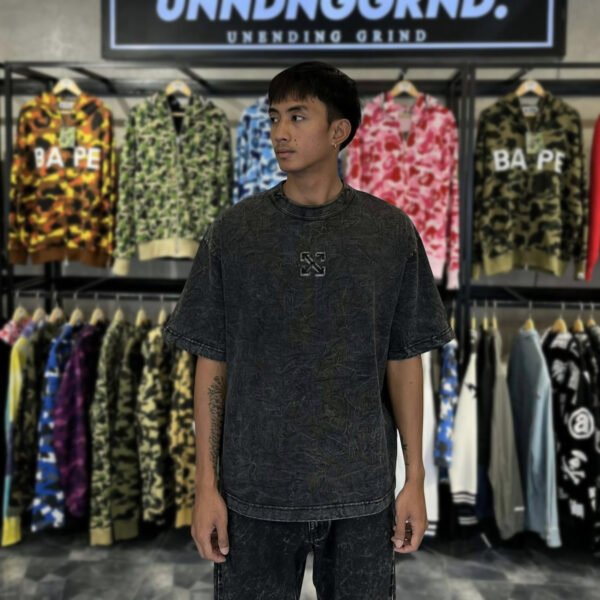 BRANDNEW OFF-WHITE Acid Washed Black Tee (Large) - SOLD