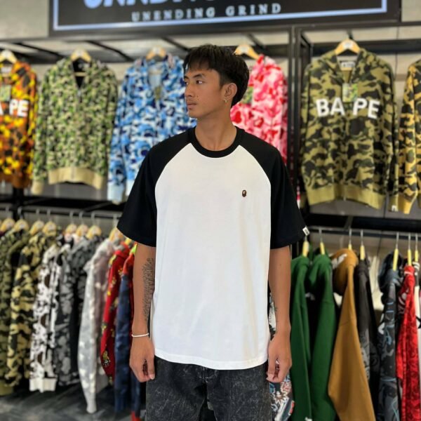 BRANDNEW BAPE One Point Reglan B&W Relaxed Fit Tee (Large)
