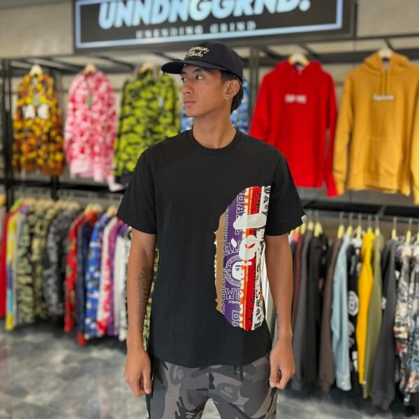 BRANDNEW BAPE Fans Scarf Side Big Head Black Tee (Large) - SOLD