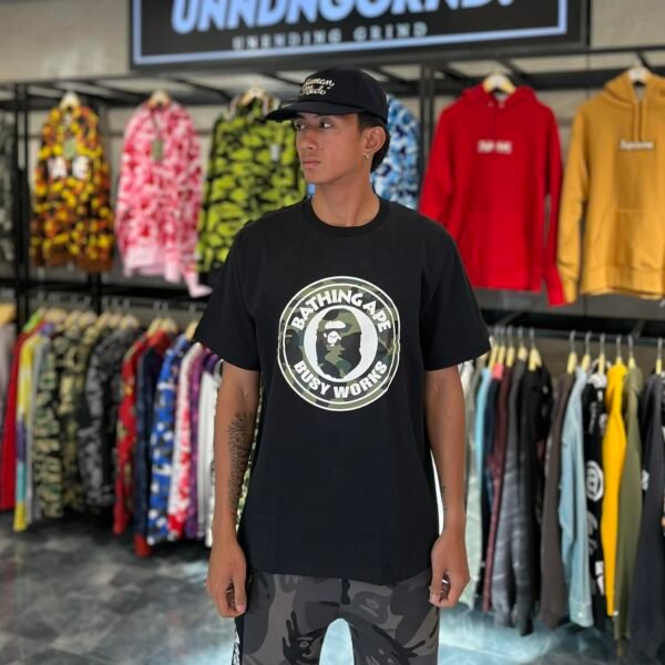 BRANDNEW BAPE 1st Camo Busy Works Black Tee (XL)