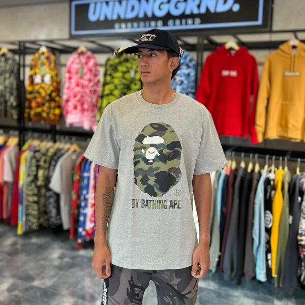 BRANDNEW BAPE 1st Camo Big Head Gray Tee (XL) - SOLD