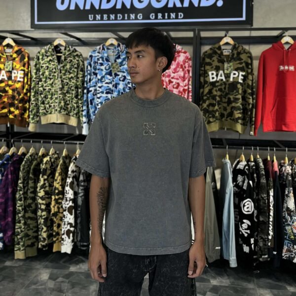 BRANDNEW OFF-WHITE Acid Washed Gray Tee (Medium) - SOLD