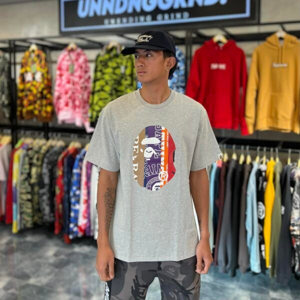 BRANDNEW BAPE Big Head Fans Scarf Gray Tee (XL) - SOLD