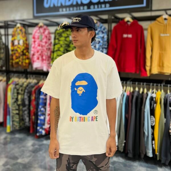 BRANDNEW BAPE Blue Big Head White Tee (2XL) - SOLD