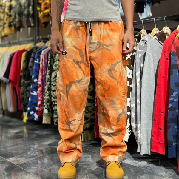 BRANDNEW AAPE Wide Leg Orange Camo Pants - SOLD