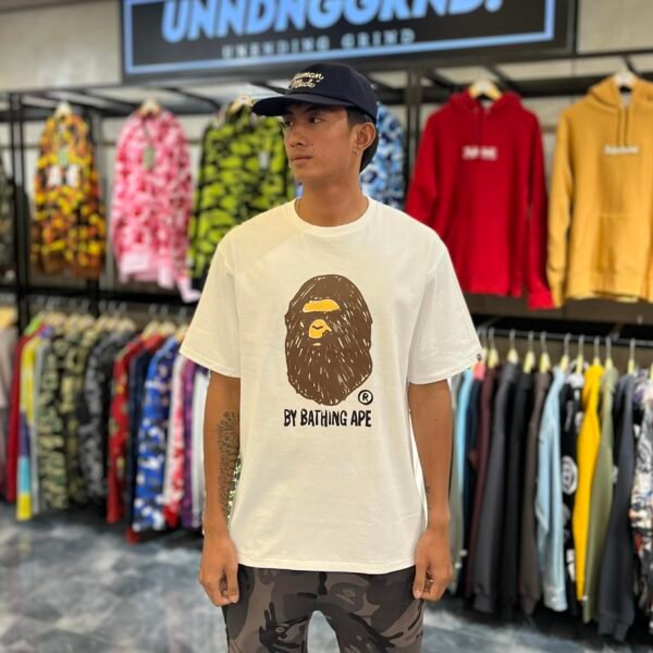 BRANDNEW BAPE Big Head Hand Draw White Tee (XL)