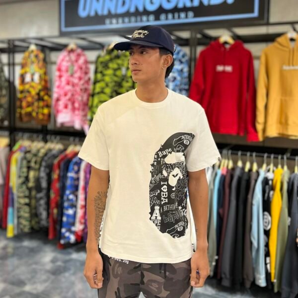 BRANDNEW BAPE Hand Draw Side Pattern White Tee (Large) - SOLD