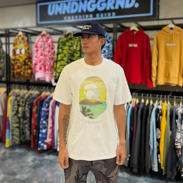 BRANDNEW BAPE Big Head Sun Set White Tee (XL)