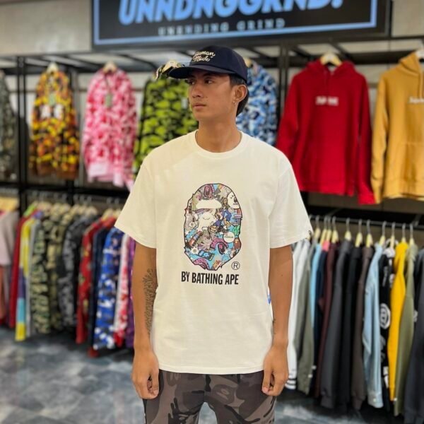 BRANDNEW BAPE Comic Art Big Head White Tee (XL)