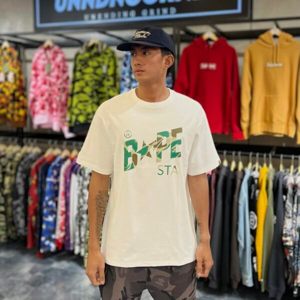 BRANDNEW BAPESTA Green Camo White Tee (XL) - SOLD