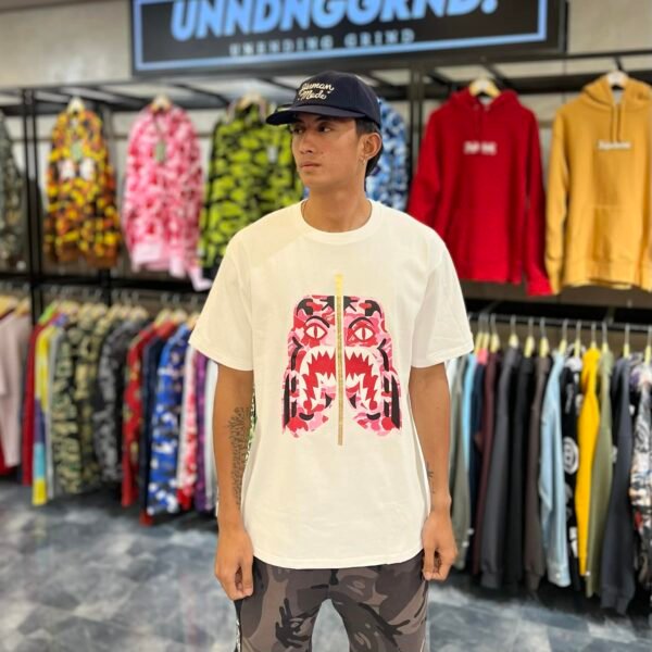 BRANDNEW BAPE ABC Pink Tiger Camo White Tee (XL)