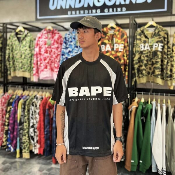 BRANDNEW BAPE Solid Camo Jacquard Multi Logo Football Jersey (Large) - SOLD