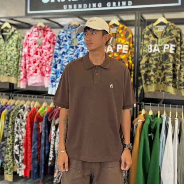 BRANDNEW BAPE One Point Brown Polo Shirt Relaxed Fit (Large) - SOLD