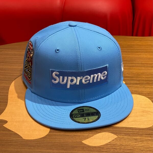 BRANDNEW SUPREME x New Era Shop Box Logo 59FIFTY Blue Fitted Cap (Size 7 3/8) - SOLD