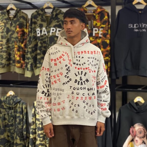 BRANDNEW SUPREME Too Deadly Gray Hoodie (Large)