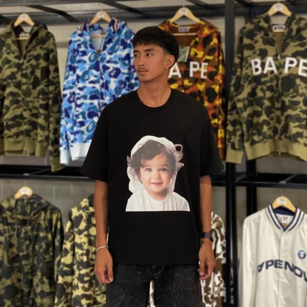 BRANDNEW ADLV Baby Face Girl Black Tee (size 2)